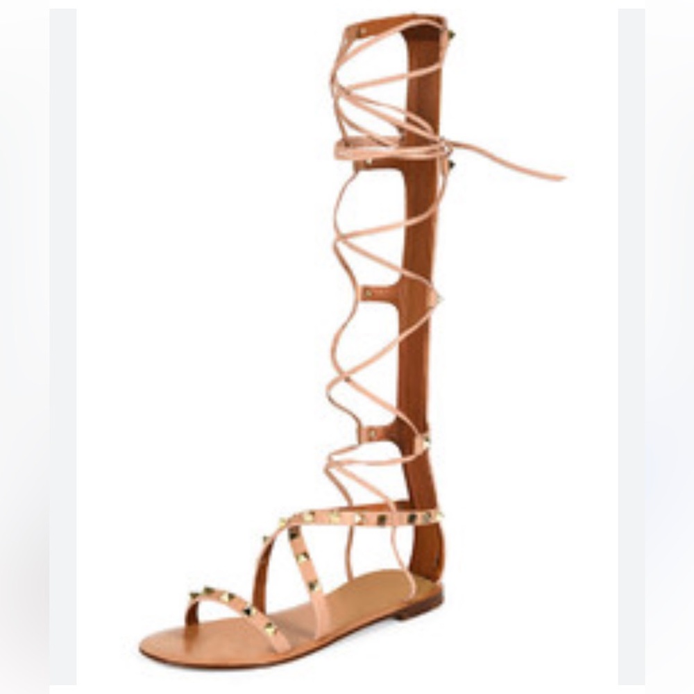 VALENTINO GARAVANI Rockstud Gladiatdor Lace Up Sandals